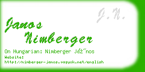 janos nimberger business card